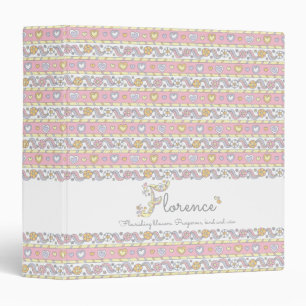 Classeur Lettre F Florence coeur fleurs nom de doodle