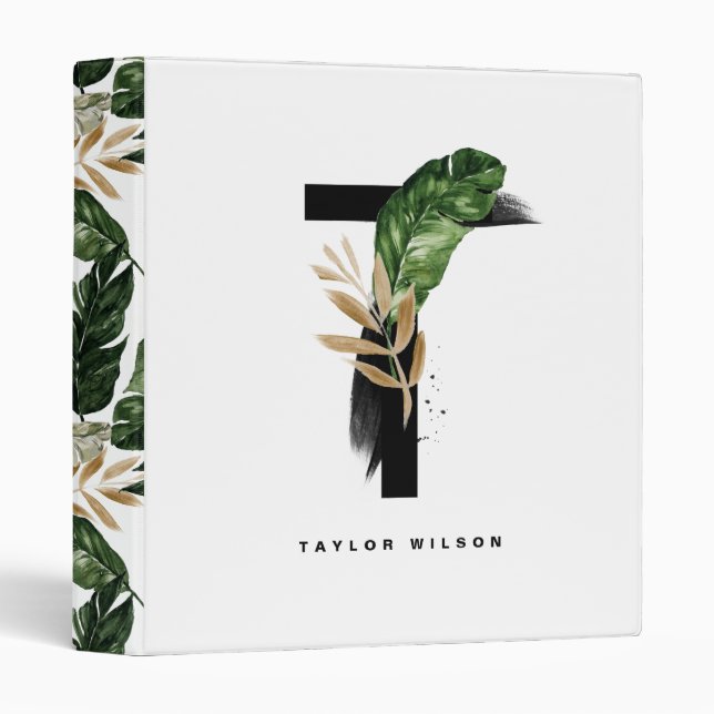 Classeur LETTRE Feuille BOHO MOLLE TRAVERSE T MONogramme (Devant/Côté)