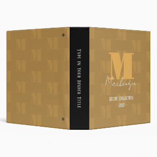 Classeur Lettre grasse gras Fancy Script Monogramme 3 ceint