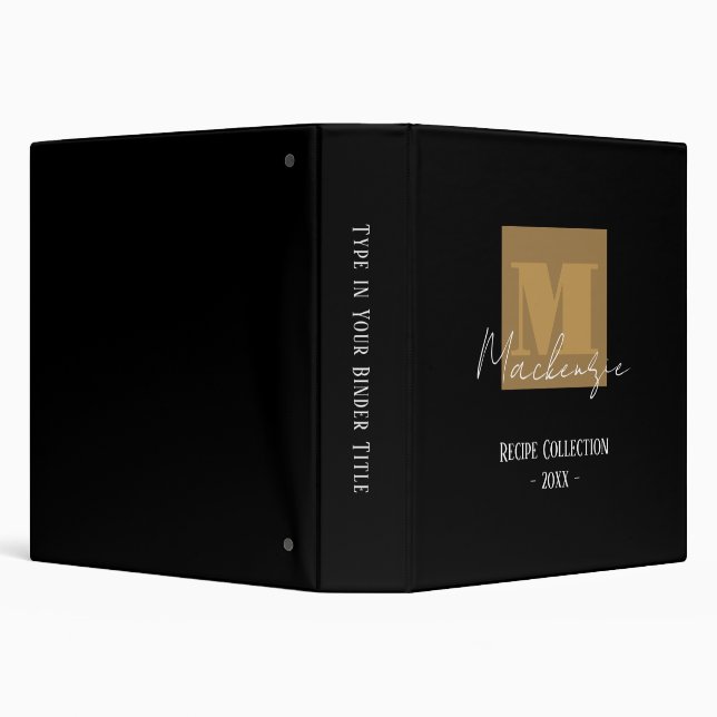 Classeur Lettre grasse gras Fancy Script Monogramme Classeu (Arrière-plan)