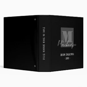 Classeur Lettre grasse gras Fancy Script Monogramme Classeu