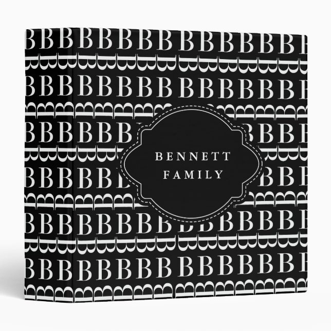 CLASSEUR LETTRE INITIALE MONOGRAPHIQUE B (Devant/Côté)