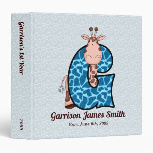 Classeur LETTRE MONOGRAPHIQUE G Bébé GRAPHIQUE Bleu