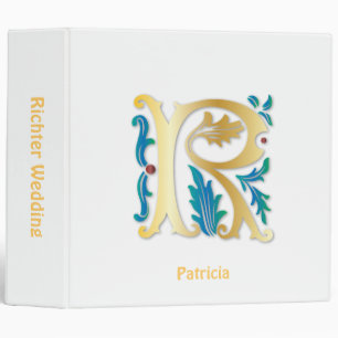 Classeur Lettre R Monogramme Fleur de lis