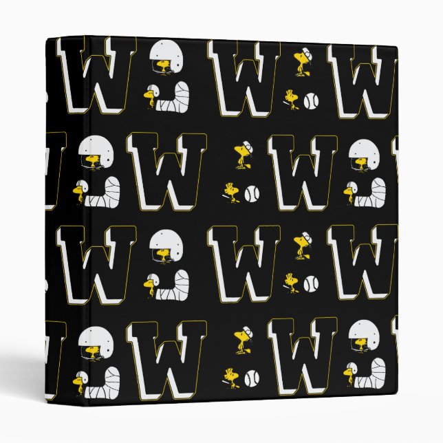 Classeur Lettre sport Woodstock Varsity Motif (Devant/Côté)