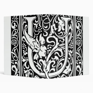 Classeur Lettre U Monogramme médiéval Art Nouveau