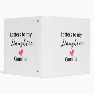 Classeur Lettres à ma fille nom papa maman fille jour l