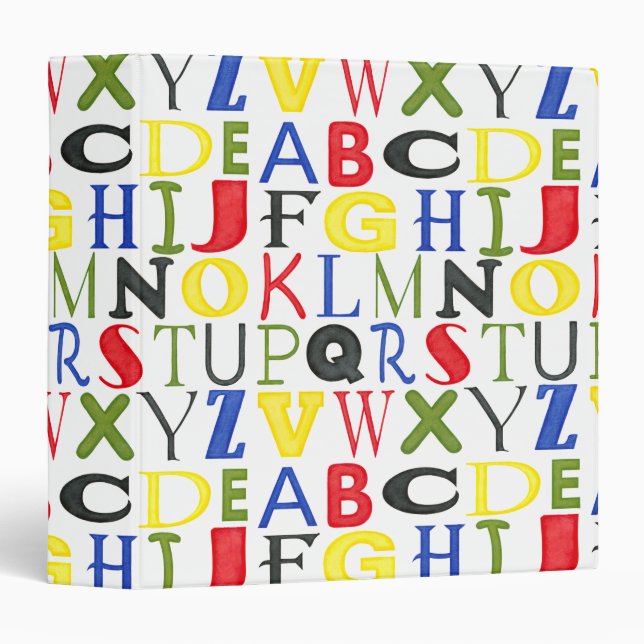 Classeur Lettres de couleur vive de Megan Meagher (Devant/Côté)