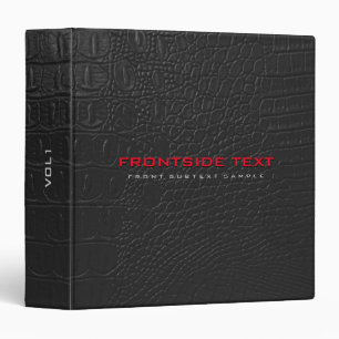 Classeur Lettres rouges en cuir crocodile