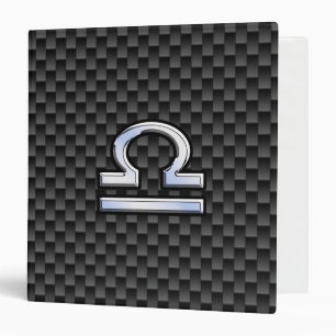 Classeur Libra Zodiac Sign on Black Carbon Fibre Print