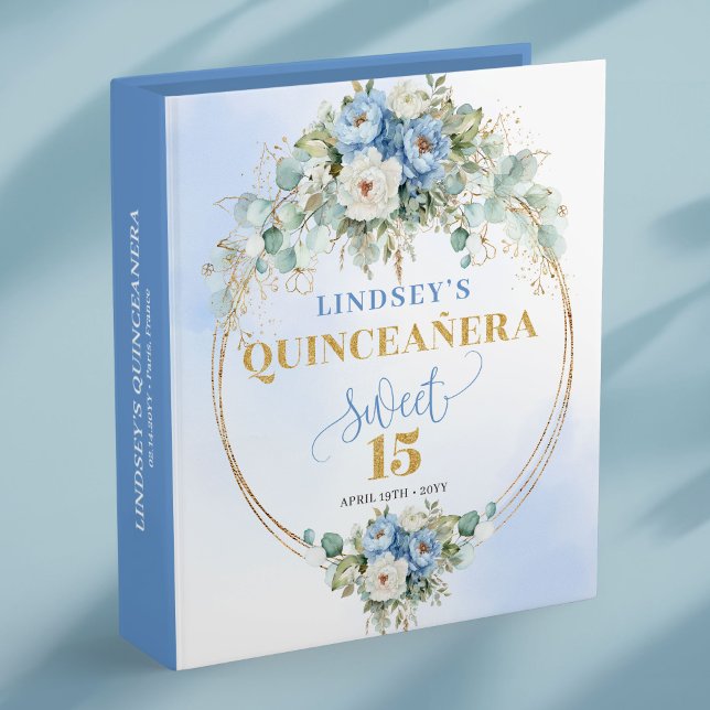 Classeur Light Blue Eucalyptus Quinceañera Ring Binder (Light Blue Eucalyptus Quinceañera Ring Binder)