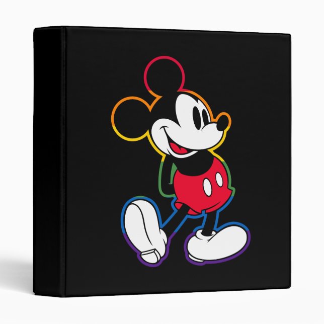 Classeur Ligne Arc-en-ciel classique Mickey (Devant/Côté)
