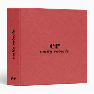 Classeur Ligne rouge minimaliste Monogramme