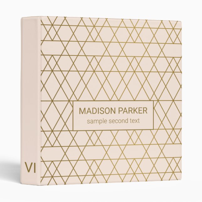 Classeur Lignes d'or Art déco (Devant/Côté)