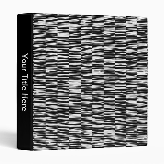 Classeur Lignes irrégulières - Blanc sur Noir (Devant/Côté)