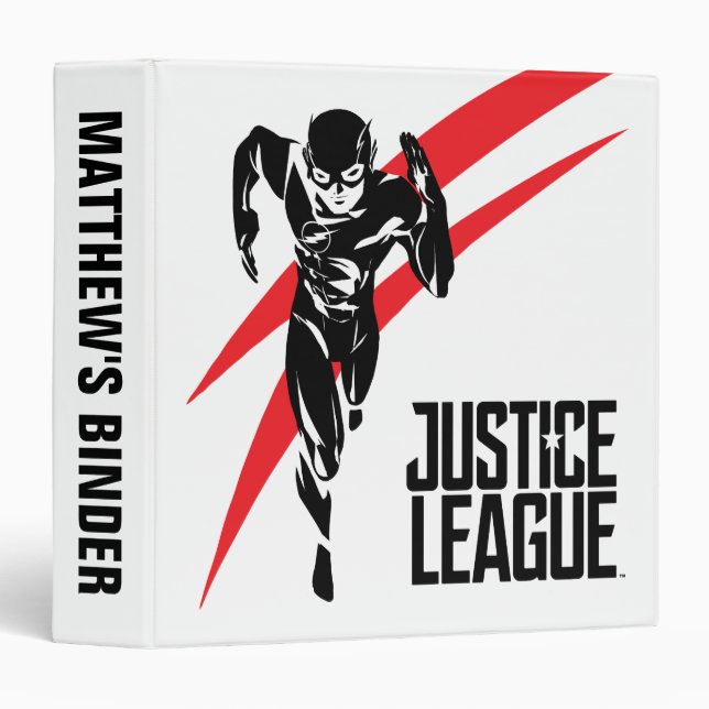 Classeur Ligue de Justice | Flash Running Noir Pop Art (Devant/Côté)