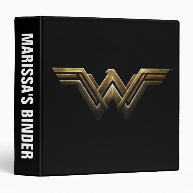 Classeur Ligue de Justice | Symbole métallurgique Wonder Wo (Devant/Côté)