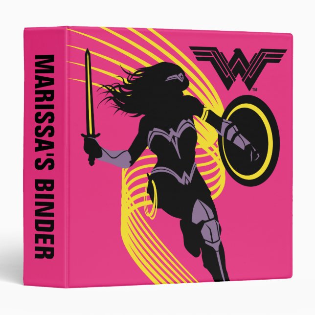 Classeur Ligue de Justice | Wonder Woman Icon Silhouette (Devant/Côté)