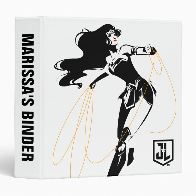Classeur Ligue de Justice | Wonder Woman with Lasso Pop Art (Devant/Côté)