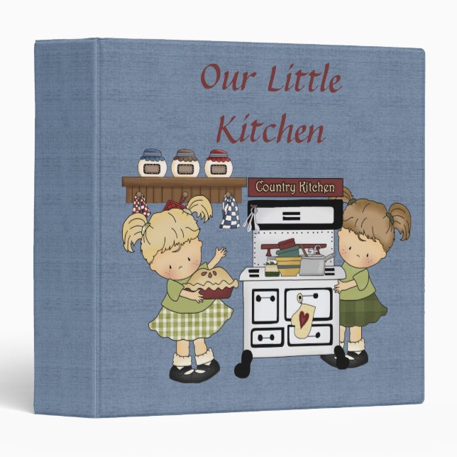 Classeur Lil son livre de recette de cuisine/1,5 pouces (Devant/Côté)