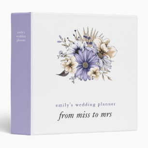 Classeur Lilac Florals Nom Mlle à Mme la Wedding planner