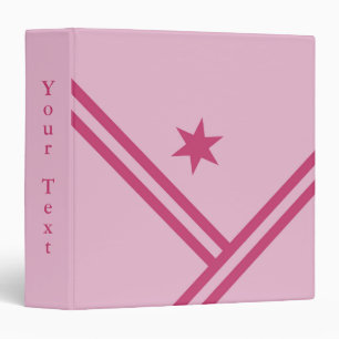 Classeur Lilac Pink Diagonal Stripes Star Graphic Nom propr