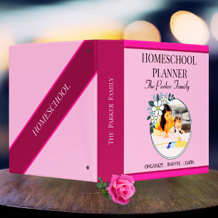 Classeur Lilac Planificateur d'école familiale   Nom et pho