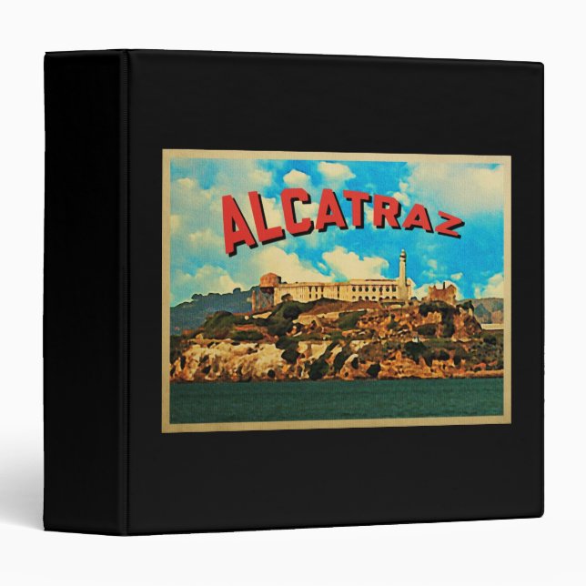Classeur L'île vintage d'Alcatraz (Devant/Côté)