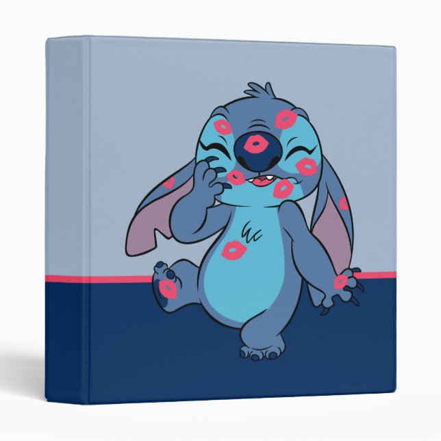 Classeur Lilo & Stitch | Stitch Couvert dans les baisers (Devant/Côté)