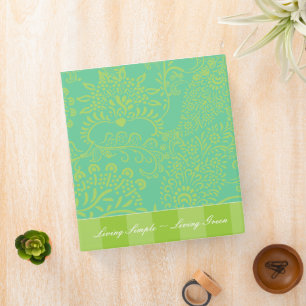Classeur Lime & Deep Aqua Blue Cute Inséparables funky