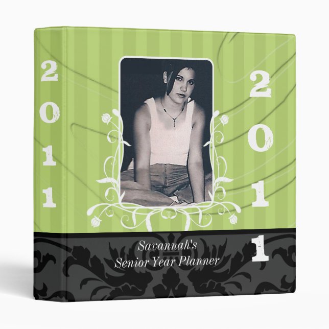 Classeur Lime Strited Senior Year Planner Votre photo Senio (Devant/Côté)