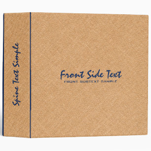 Classeur Lin orange clair Texture Accents bleus