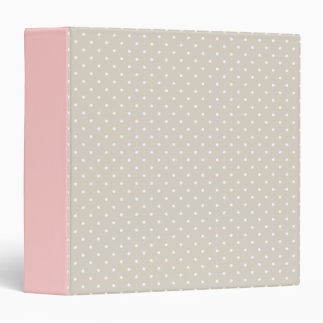 Classeur Linge Beige et rose Cute Pois minuscule (Devant/Côté)