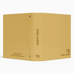 Classeur Linge jaune Texture moderne Monogramme