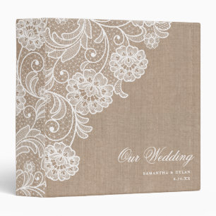 Classeur Linge romantique et dentelle mariée Album Planner