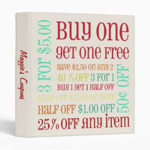 Classeur Lingo Coupon - Rouge, Orange, Turquoise