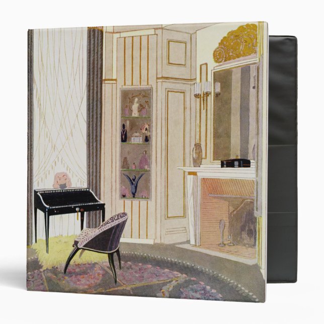 Classeur L'intérieur avec des meubles a conçu par Ruhlmann, (Devant/Intérieur)