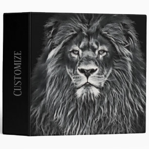 Classeur Lion Gris Majestic Personnalisé