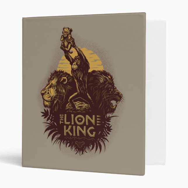 Classeur Lion King | Rafiki présente Simba Woodcut Design (Devant/intérieur)