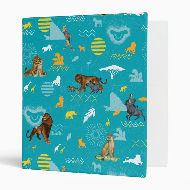 Classeur Lion King | Teal Characters & Icons Pattern (Devant/intérieur)