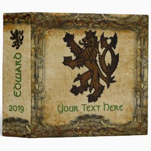 Classeur Lion rampant héraldique personnalisé