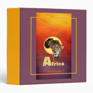 Classeur Lion Safari Afrique Sunset Personnalisé
