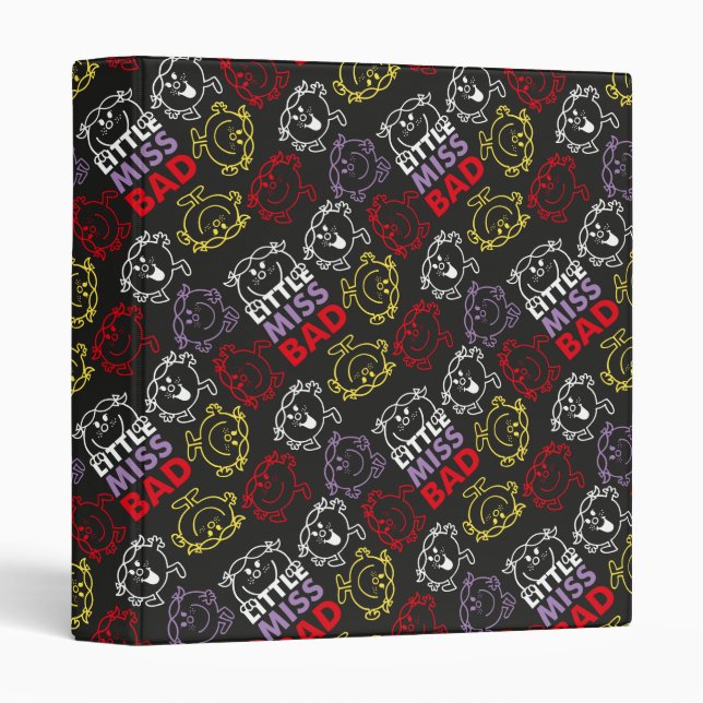 Classeur Little Miss Bad | Motif noir, rouge et jaune (Devant/Côté)