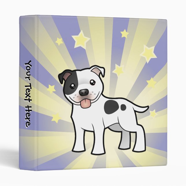 Classeur Little Star Staffordshire Bull Terrier (Devant/Côté)