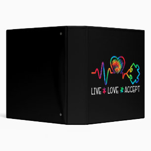 Classeur Live Love Accepter Sensibilisation sur l'autisme C