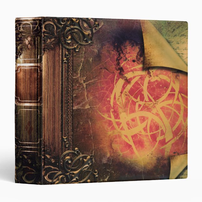 Classeur Livre antique de magie de tome de joli imaginaire (Devant/Côté)