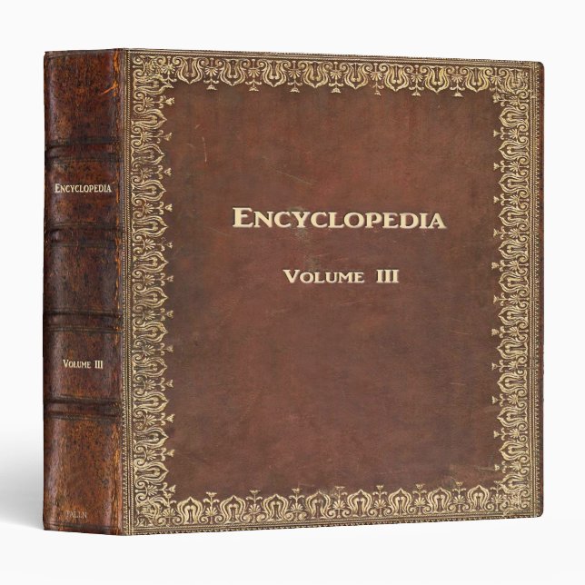 Classeur Livre antique d'encyclopédie de Falln (Devant/Côté)