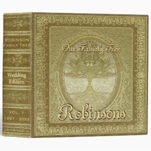 Classeur Livre antique d'or de l'arbre généalogique