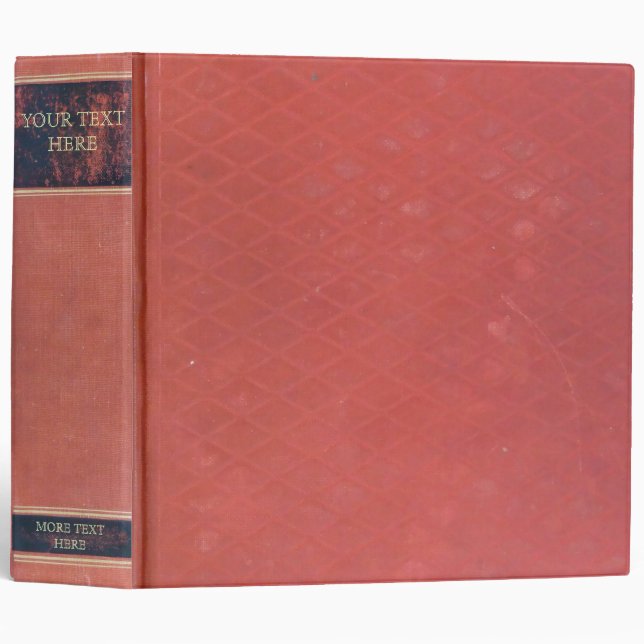 Classeur Livre antique : Vieille couverture utilisée et (Devant/Côté)