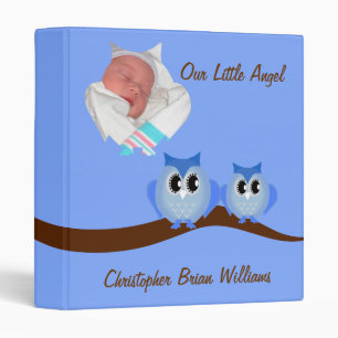 Classeur Livre Bébé Chouette Bleue
